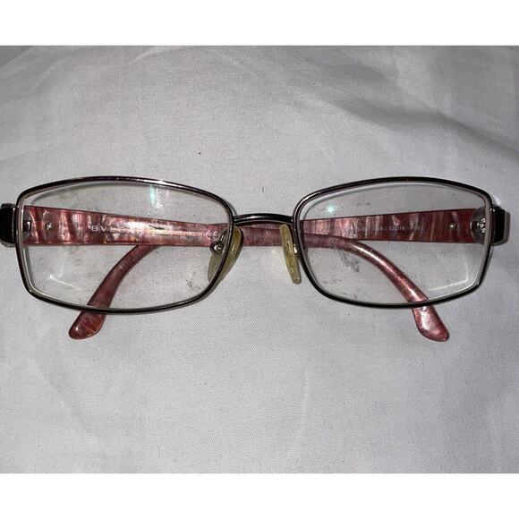Bvlgari Eyeglasses 2045-B 176 Silver Purple Rectangular Frame Italy 53[]16 130